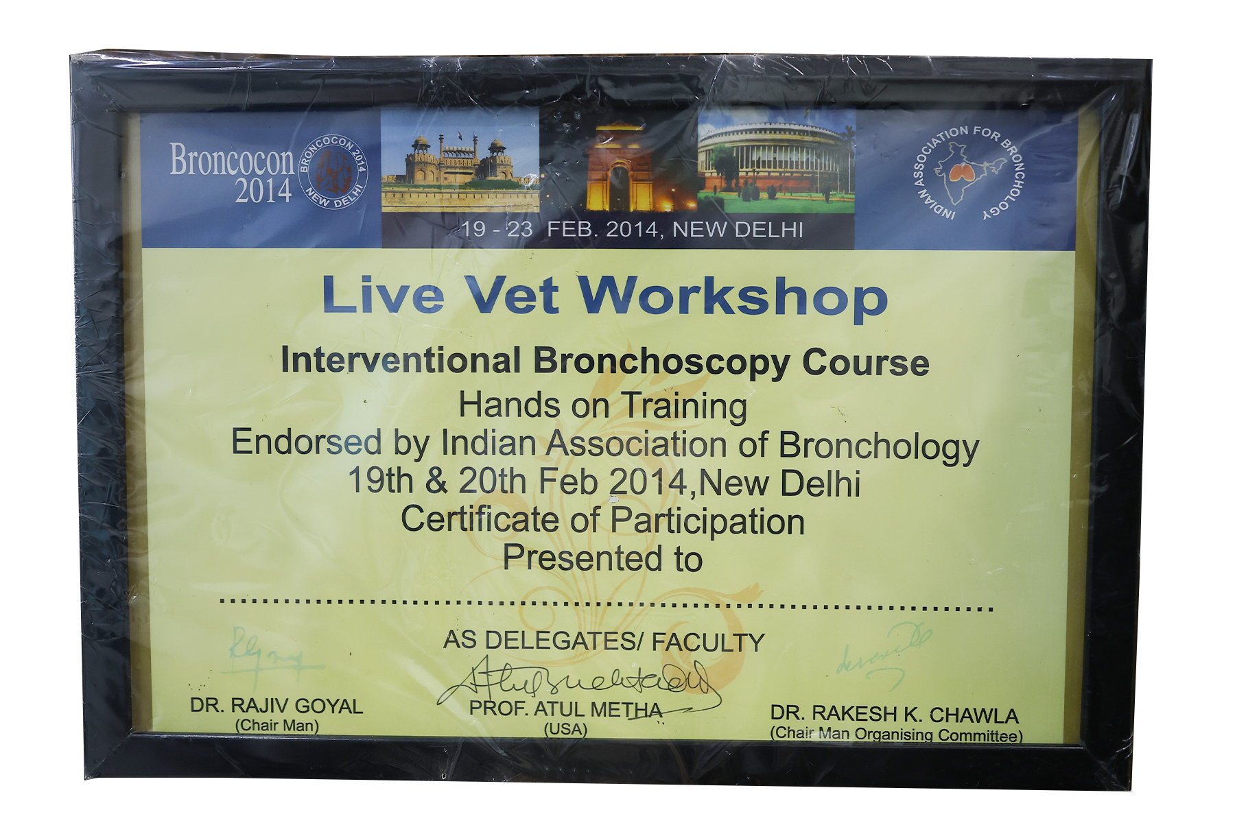 Broncocon 2014 – Live Vet Workshop Certificate