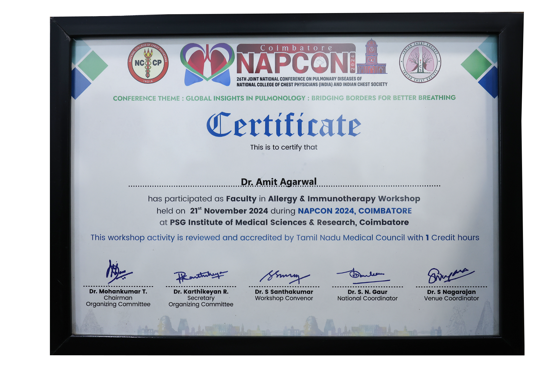 NAPCON 2024 Faculty Certificate – Allergy & Immunotherapy Workshop