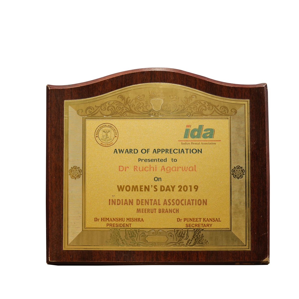IDA Award of Appreciation – Women’s Day 2019