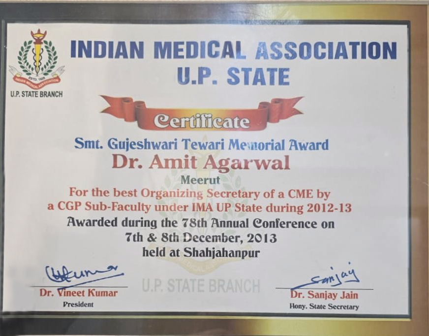 Indian Medical Association – U.P. State Award (2013)